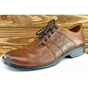 Clarks Shoes Sz 11 M Almond Toe Brown Derby Oxfords Leather Men 14885‎